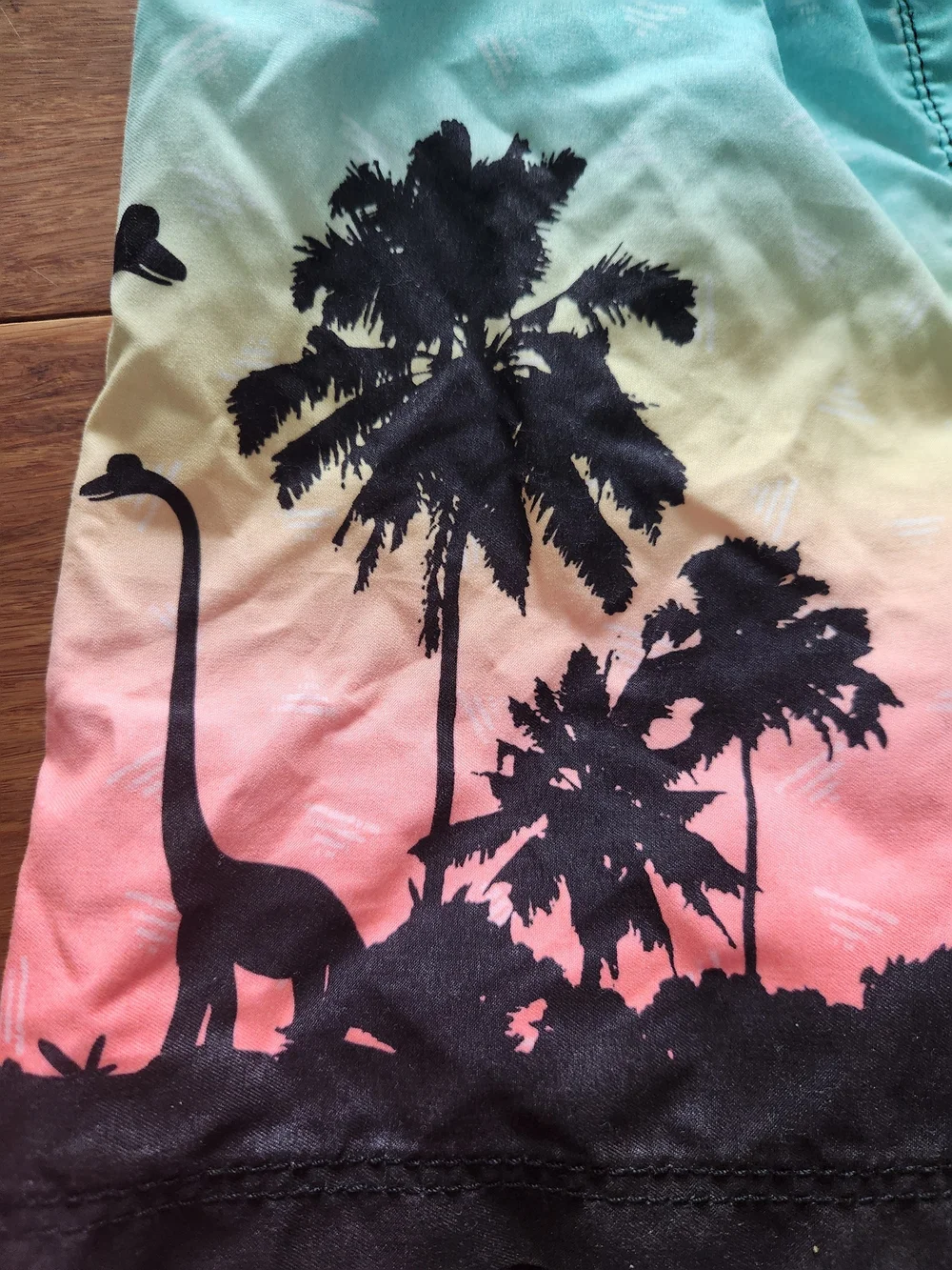 Old Navy Boys Multi-Color Dinosaur & Palm Tree Swim Trunks 2t